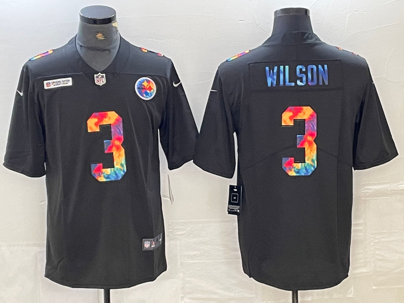Men’s Pittsburgh Steelers Russell Wilson #3 Black Jersey