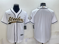 Men’s Pittsburgh Steelers White Blank Jersey