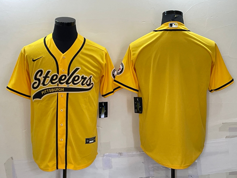 Men’s Pittsburgh Steelers Yellow Blank Jersey
