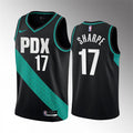 Mens Portland Trail Blazers #17 Shaedon Sharpe Black 2022-23 City Edition Jersey