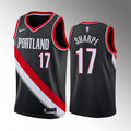Mens Portland Trail Blazers #17 Shaedon Sharpe Black Icon Edition Swingman Jersey