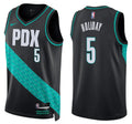 Mens Portland Trail Blazers #5 Jrue Holiday Black 2025-26 City Edition Swingman Jersey