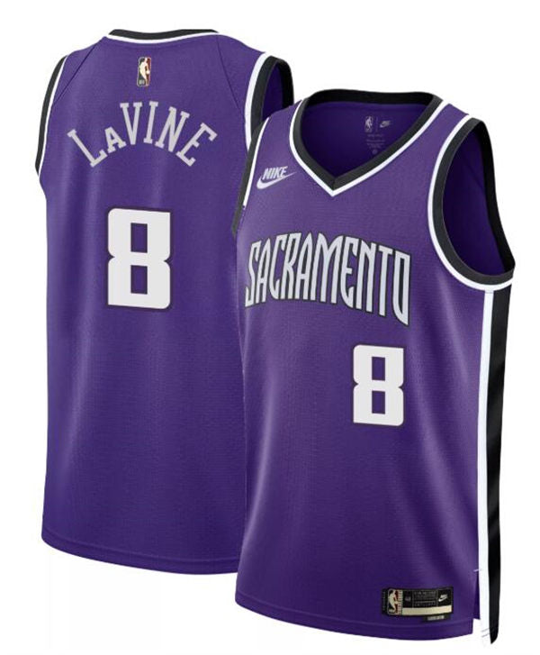 Mens Sacramento Kings #8 Zach LaVine Purple Classic Edition Swingman Jersey