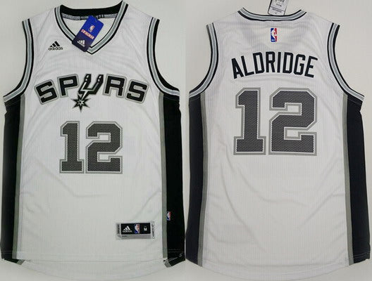 Men’s San Antonio Spurs #12 LaMarcus Aldridge Revolution 30 Swingman 2015 New White Jersey