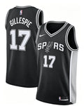 Men’s San Antonio Spurs #17 Ja’Kobi Gillespie Nike Black Icon Edition Swingman Jersey