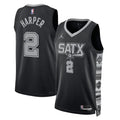 Men’s San Antonio Spurs #2 Dylan Harper Black Statement Edition Player Jersey