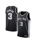 Men’s San Antonio Spurs #3 Keldon Johnson Black Icon Edition Swingman Jersey