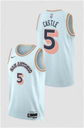 Men’s San Antonio Spurs #5 Stephon Castle Light Blue 2024-25 City Edition Jersey