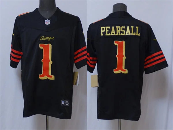 Mens San Francisco 49ers #1 Ricky Pearsall Black Rivalries Collection F.U.S.E. Limited Jersey