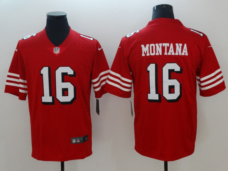 Men’s San Francisco 49ers Joe Montana #16 Red Jersey