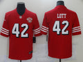Men’s San Francisco 49ers Ronnie Lott #42 Red 75th Anniversary Jersey