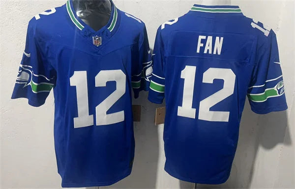 Mens Seattle Seahawks 12th Fan Royal Throwback F.U.S.E. Limited Jersey