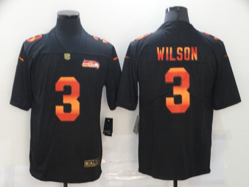 Men’s Seattle Seahawks #3 Russell Wilson Black Jersey