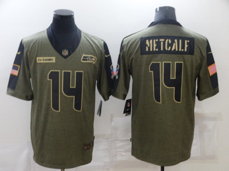 Men’s Seattle Seahawks DK Metcalf #14 Brown Jersey