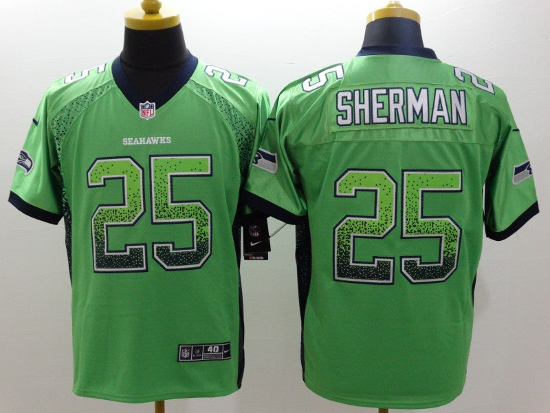 Men’s Seattle Seahawks Richard Sherman #25 Green Jersey