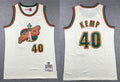 Men’s Seattle Supersonics #40 Shawn Kemp Mitchell & Ness Chainstitch Swingman Jersey – Cream