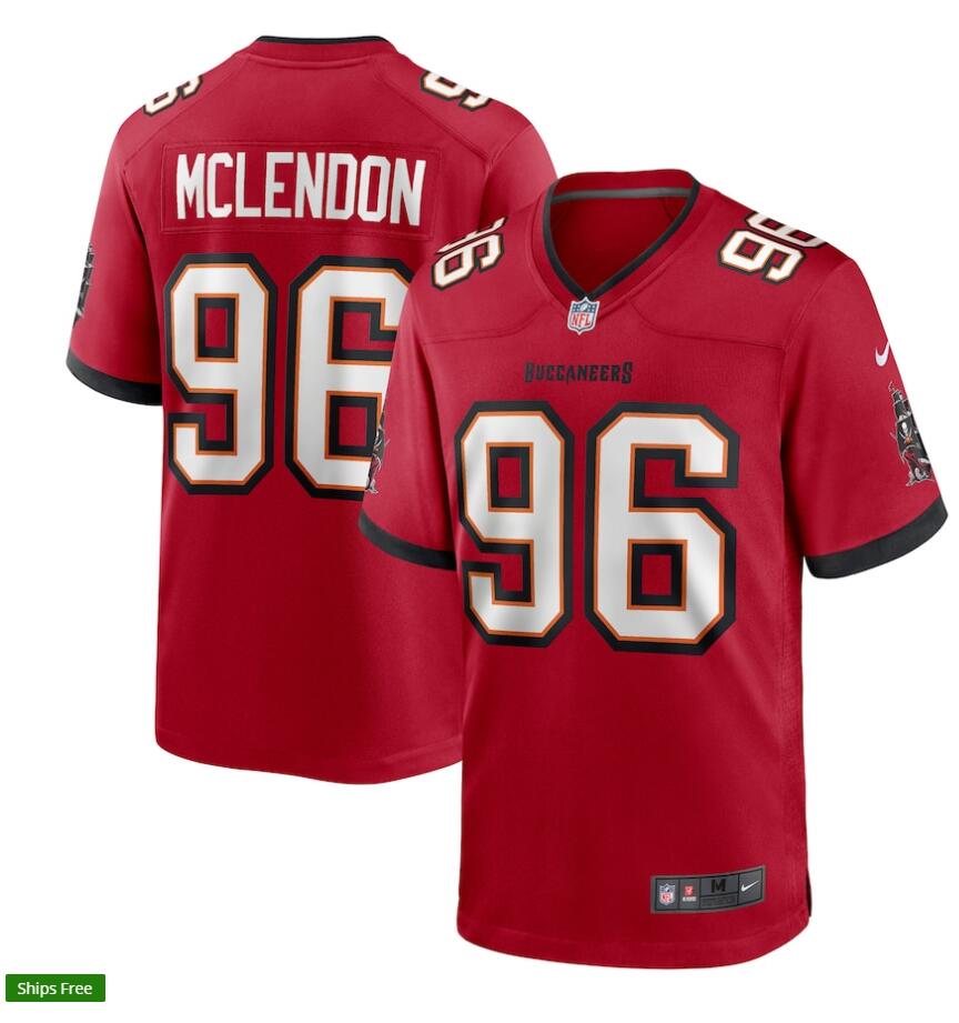 Mens Tampa Bay Buccaneers #96 Steve McLendon Nike Home Red Vapor Limited Jersey