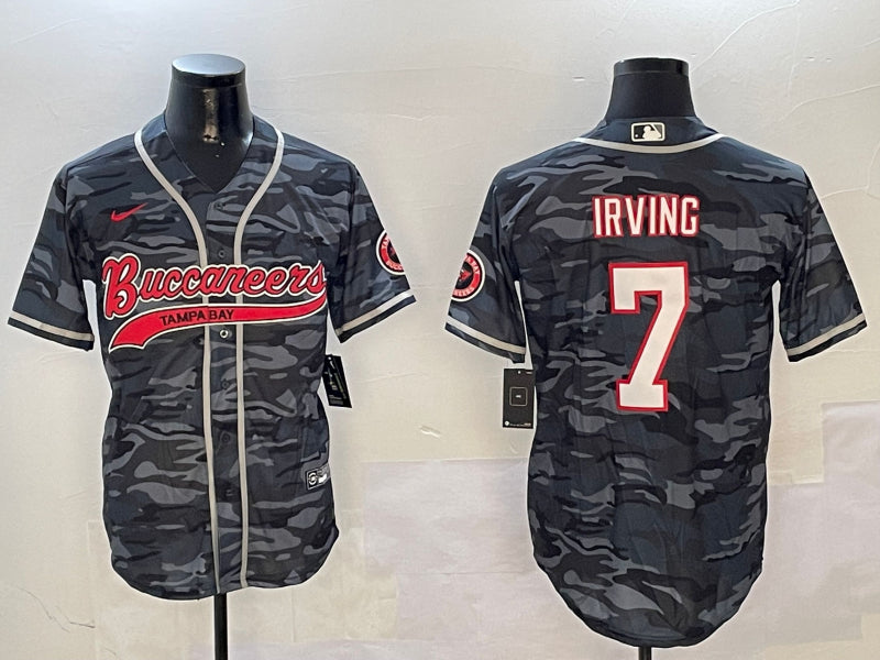Men’s Tampa Bay Buccaneers Bucky Irving #7 Grey Camouflage Jersey