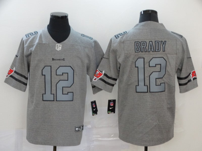 Men’s Tampa Bay Buccaneers Tom Brady #12 Gray Authentic Jersey