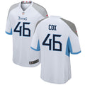 Mens Tennessee Titans #46 Morgan Cox Nike White Vapor Untouchable Limited Jersey