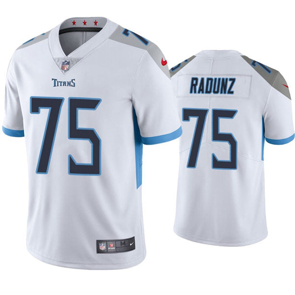 Mens Tennessee Titans #75 Dillon Radunz Nike White Vapor Untouchable Limited Jersey