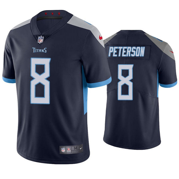 Mens Tennessee Titans #8 Adrian Peterson Nike Navy Vapor Untouchable Limited Jersey