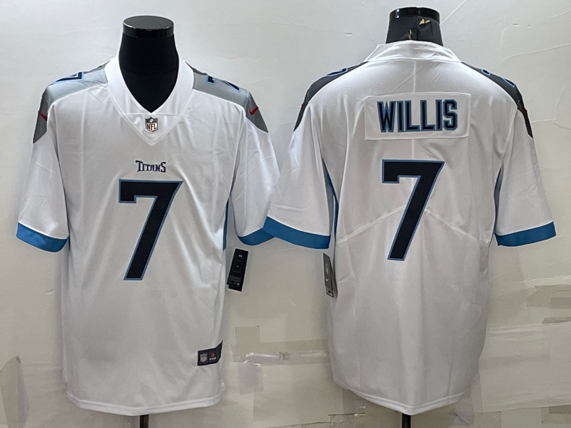 Men’s Tennessee Titans Malik Willis #7 White Jersey