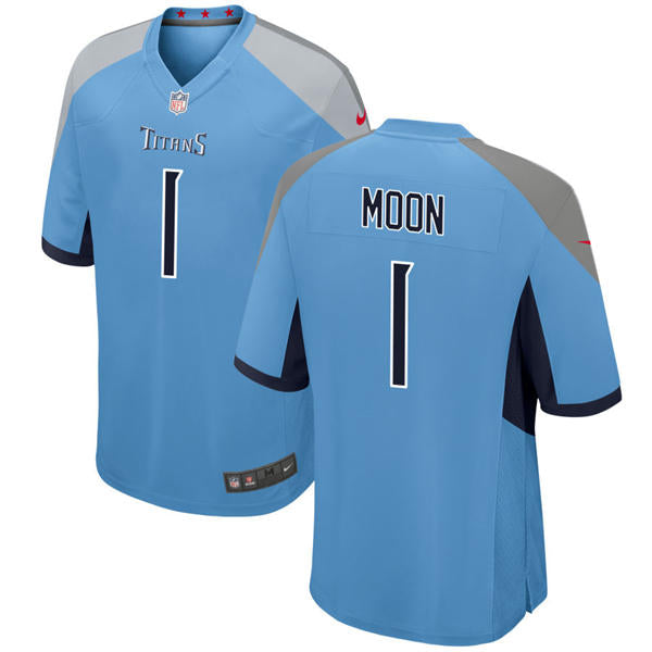 Mens Tennessee Titans Retired Player #1 Warren Moon Nike Light Blue Alternate Vapor F.U.S.E. Limited Jersey
