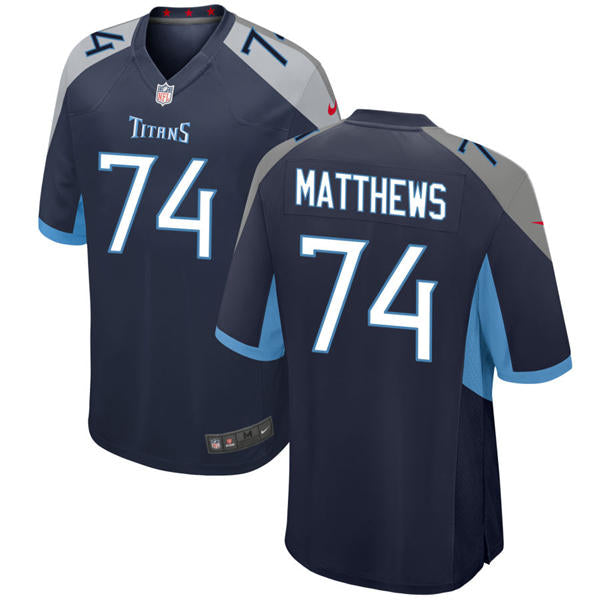 Mens Tennessee Titans Retired Player #74 Bruce Matthews Nike Navy Vapor F.U.S.E. Limited Jersey
