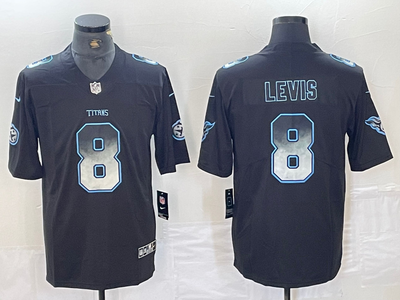 Men’s Tennessee Titans Will Levis #8 Black Jersey