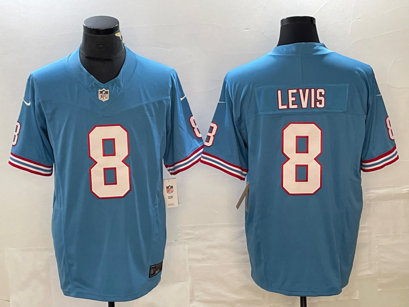 Men’s Tennessee Titans Will Levis #8 Light Blue Oilers Throwback Legend Jersey