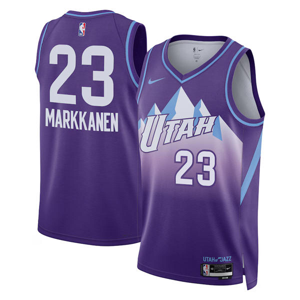 Mens Utah Jazz #23 Lauri Markkanen 2024-25 Purple City Edition Swingman Jersey