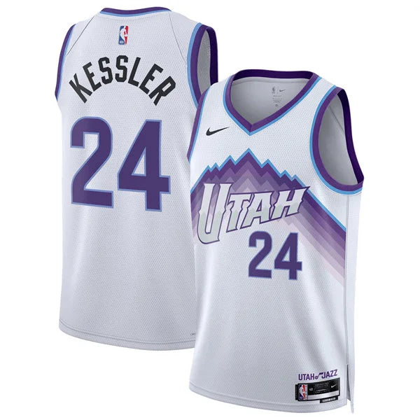 Mens Utah Jazz #24 Walker Kessler Nike 2026 White Association Edition Swingman Jersey