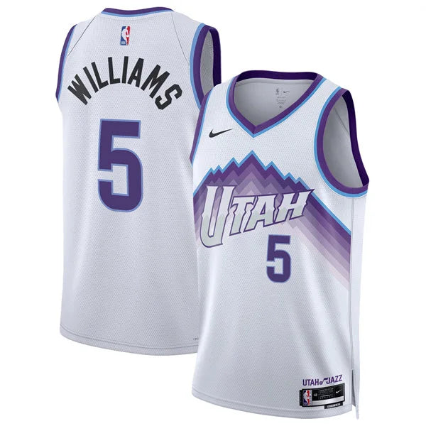 Mens Utah Jazz #5 Cody Williams Nike 2026 White Association Edition Swingman Jersey