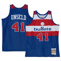 Men’s Washington Bullets #41 Wes Unseld Blue Washington Bullets Hardwood Classics 1996-97 Swingman Jersey