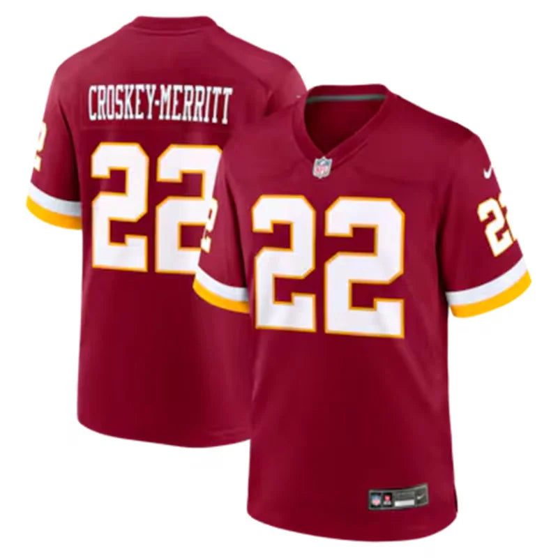 Mens Washington Commanders #22 Jacory Croskey-Merritt  Nike 2026 Burgundy Vapor F.U.S.E.Limited Jersey