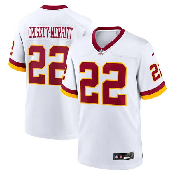 Mens Washington Commanders #22 Jacory Croskey-Merritt White REDSKINS ERA Retro Nike Vapor F.U.S.E. Limited Jersey