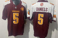Mens Washington Commanders #5 Jayden Daniels Burgundy White Gratitude F.U.S.E. Limited Jersey