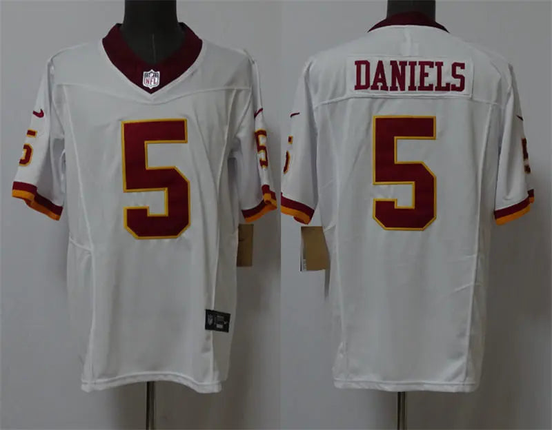 Mens Washington Commanders #5 Jayden Daniels White REDSKINS ERA Retro Nike Vapor F.U.S.E. Limited Jersey