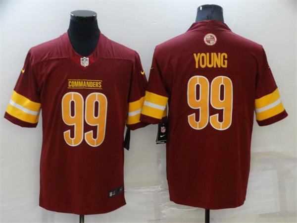 Men’s Washington Commanders #99 Chase Young Burgundy Vapor Limited Jersey