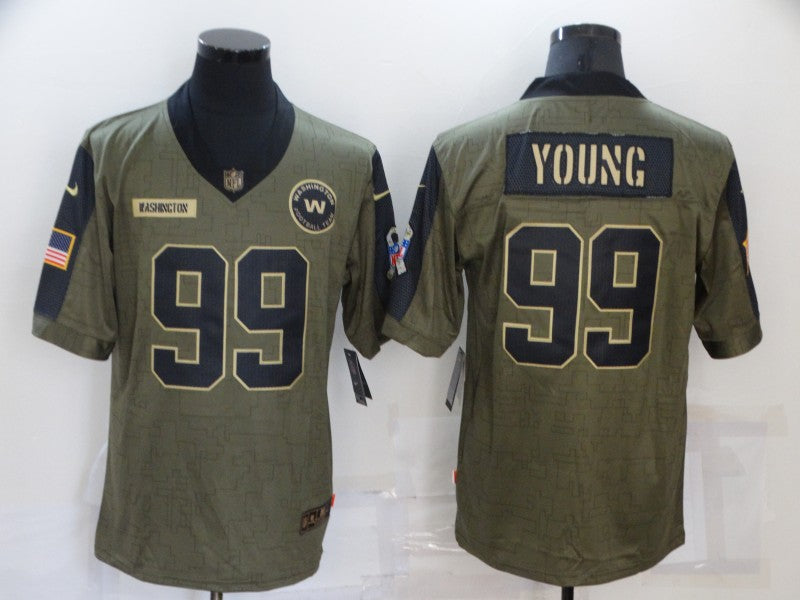 Men’s Washington Commanders Chase Young #99 Brown Jersey