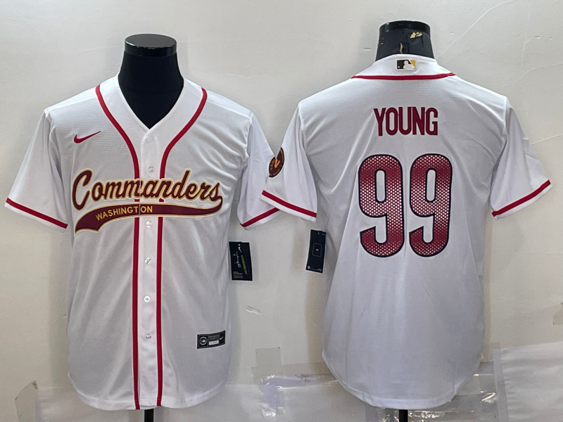 Men’s Washington Commanders Chase Young #99 White Jersey Joint Edition