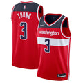 Mens Washington Wizards #3 Trae Young Red Nike Icon Edition Swingman Jersey