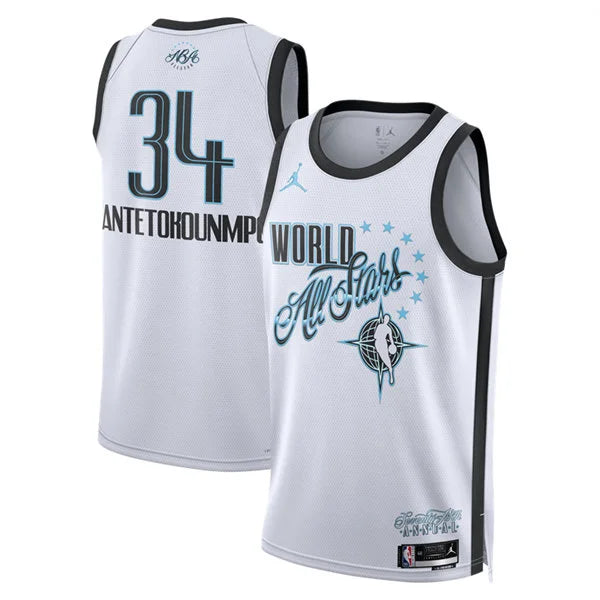 Milwaukee Bucks #34 Giannis Antetokounmpo White 2026 NBA All-Star Game Team World Swingman Jersey